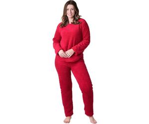 Camille Ladies Pyjamas, Jacquard Sherpa Fleece, Cosy Lounge Wear Set | Long Sleeves, Chic Crew Neck & Elasticated Waist, Warm & Snug PJ Top & Bottoms, Comfy Material & Luxury Smooth