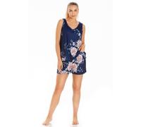 Lightweight Floral Print Short Pyjama Set Camille Dark Navy 10-12