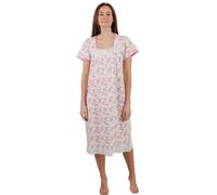 Lightweight Jersey Cotton Short Sleeve Floral Nightdresses Camille Pink 10-12