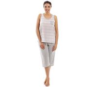 Camille Womens Sleepwear Short Sleeve T-Shirt and Capri Bottom Pyjama Set 8-10 Grey