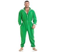 Camille Men's Luxury Supersoft Plain Hooded Onesie in Green | Size: Small Camille Green S