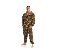 Camille mens Soft Fleece Onesies - GREEN CAMOUFLAGE - LARGE