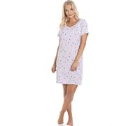 Camille Womens Smooth Soft Cotton Summer Nightshirts 18-20 Lilac Heart