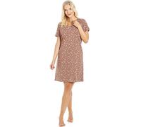 Camille Womens Smooth Soft Cotton Summer Nightshirts 14-16 Brown Polka Dot