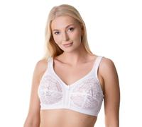 Camille Non-Wired Lace Full Cup Bra | Comfortable Women's Everyday Bra with Elegant Floral Lace Finish | Comfort & Support | Full Coverage Back Closing | 34F White