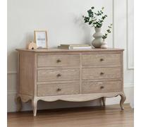 Camille Oak French Style 6 Drawer Wide Chest