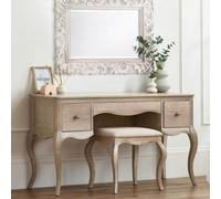 Camille Oak French Style Dressing Table and Stool