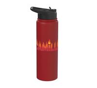 Camille On Fire Name Word Art - Cute Personalized Flame Stainless Steel Insulated Water Bottle