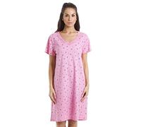 Camille Pink Floral and Heart Print Light Pink Cotton Nightdress 14-16