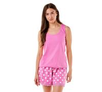 Camille Polka Dot Womens Pyjamas - Lightweight 100% Cotton Pajamas for Women with Lace Detailing & Elasticated Waist - Cool & Comfortable Ladies PJs Pink