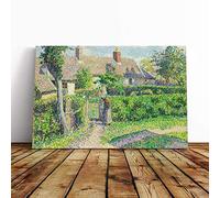 Camille Pissaro Peasants Houses Canvas Print | Gallery Wrapped 30mm Frame Wall Art | 24x16 inches | Ready to Hang | Modern Picture | Living Room Bedroom Lounge Office