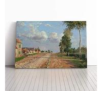 Camille Pissaro Route to Versailles | Canvas Wall Art Print | Framed & Ready to Hang Picture | Modern Home Decor for Living Room, Bedroom, Kitchen or Office | 20x14 Inches