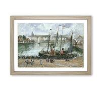 Camille Pissaro The Inner Harbor Framed Print | A2 Oak Framed Wall Art | Ready to Hang | Modern Nature Picture | Living Room Bedroom Lounge Office