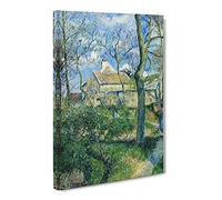 Camille Pissaro The Path To Les Pouilleux, Pontoise Canvas Print | Gallery Wrapped 30mm Frame Wall Art | 24x16 inches | Ready to Hang | Classic Landscape Picture | Living Room Bedroom Lounge Office