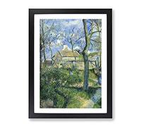Camille Pissaro The Path To Les Pouilleux, Pontoise Classic Painting Framed Wall Art Print, Ready to Hang Picture for Living Room Bedroom Home Office Décor, Black A4 (34 x 25 cm)
