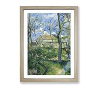 Camille Pissaro The Path To Les Pouilleux, Pontoise Classic Painting Framed Wall Art Print, Ready to Hang Picture for Living Room Bedroom Home Office Décor, Oak A3 (34 x 46 cm)