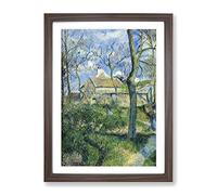 Camille Pissaro The Path To Les Pouilleux, Pontoise Classic Painting Framed Wall Art Print, Ready to Hang Picture for Living Room Bedroom Home Office Décor, Walnut A3 (34 x 46 cm)