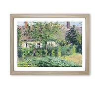 Camille Pissaro The Peasant House Classic Painting Framed Wall Art Print, Ready to Hang Picture for Living Room Bedroom Home Office Décor, Oak A4 (34 x 25 cm)