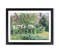 Camille Pissaro The Peasant House Classic Painting Framed Wall Art Print, Ready to Hang Picture for Living Room Bedroom Home Office Décor, Black A4 (34 x 25 cm)
