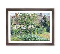 Camille Pissaro The Peasant House Classic Painting Framed Wall Art Print, Ready to Hang Picture for Living Room Bedroom Home Office Décor, Walnut A2 (64 x 46 cm)