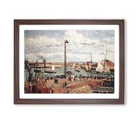 Camille Pissaro The Pilots Jetty Classic Painting Framed Print | A2 Walnut Framed Wall Art | Ready to Hang | Classic Historical Picture | Living Room Bedroom Lounge Office
