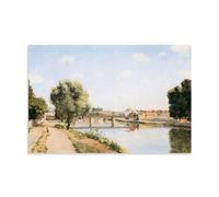 Camille Pissarro Famous Painters' Works（The Railway Bridge, Pontoise）Printing Posters Art Print Wall Photo Paint Hanging Picture Family Bedroom Decor Gift 08x12inch(20x30cm)