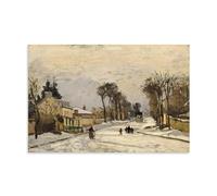 Camille Pissarro Famous Painters' Works（The Versailles Road at Louveciennes）Printing Posters Wall Art Scroll Canvas Painting Picture Living Room Decor Home 08x12inch(20x30cm)
