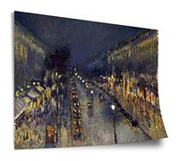 Camille Pissarro Poster: Boulevard Montmartre at Night, Unframed Art Print, Mural - A4, A3, A2, A1, A0, XXL - Living Room, Bedroom, Kitchen, Decoration