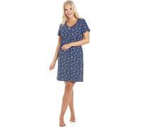 Camille Womens Smooth Soft Cotton Summer Nightshirts 10-12 Navy Blue