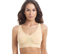 Camille Women's Seam Free Shapewear Support Bra in Beige with Removable Pad - BEIGE - 14