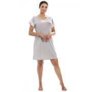 Camille Womens Short Sleeve Plain Nightshirt With Fluorescent Heart Motif 8-10 Grey