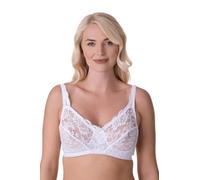 Camille Soft Lace Cup Non-Wired Bra for Women - Women's Delicate Lace White Bra with Wireless Full Coverage Cups & Adjustable Straps in Sizes 36B to 42DD