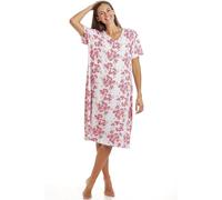 Camille Womens Short Sleeve Knee Length Nightdress 10-12 Pink Floral