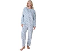 Camille Supersoft Aqua Spot Full Length Pyjama Set - 18-20 - Aqua
