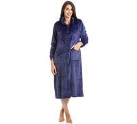 Camille Supersoft Classic Rose Embossed Button Up Housecoat In Purple Purple 10-12