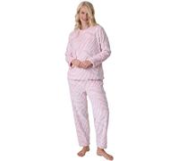 Camille Supersoft Pink Tiger Print Full Length Pyjama Set - 14-16 - Pink