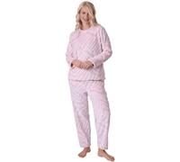 Camille Supersoft Pink Tiger Print Full Length Pyjama Set - 14-16 - Pink