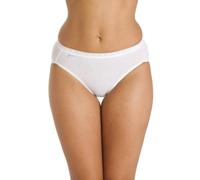 Camille Three Pack Cotton Rich High Leg Briefs In White - WHITE - 12