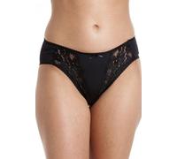 Camille Three Pack High Leg Floral Lace Panel Briefs In Black Black