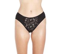 Camille Womens 3 Pack Lace Front High Leg Briefs 20 BLACK