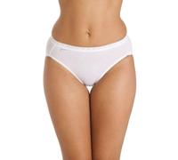 Camille Womens Ladies Three Pack Cotton Rich High Leg Briefs in White 10
