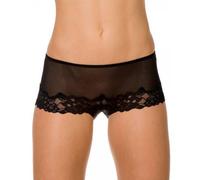 Camille Womens Three Pack Black Sheer Mesh Lace Boxer Shorts 14-16