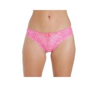 Camille Womens 2 Pack Floral Lace Thongs 8 Pink