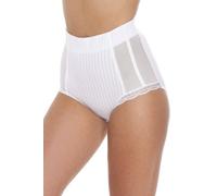 Camille Two Pack High Waisted Mesh Support Panel Control Briefs In White White 12
