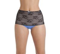 Camille Two Pack Seamfree High Waist Floral Mesh Shapewear Briefs In Blue Blue 14-16