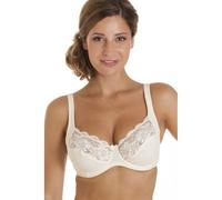 Camille Underwired Lace Full Cup Bra | Comfortable Women's Everyday Bra with Elegant Floral Lace Finish | Comfort & Support | Full Coverage Back Closing | 40F Ivory