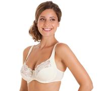 Camille Underwired Lace Full Cup Bra | Comfortable Women's Everyday Bra with Elegant Floral Lace Finish | Soft Comfort & Support | Full Coverage | Easy Back Closing | 34B Ivory