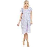 Camille Various Colour Floral White Short Sleeve Nightdress - BLUE - 10-12