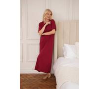 Camille Organic Cotton Women's Nightie - Burgundy Dot 18-20