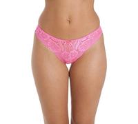 Camille Womens 2 Pack Floral Lace Thongs 10 Pink